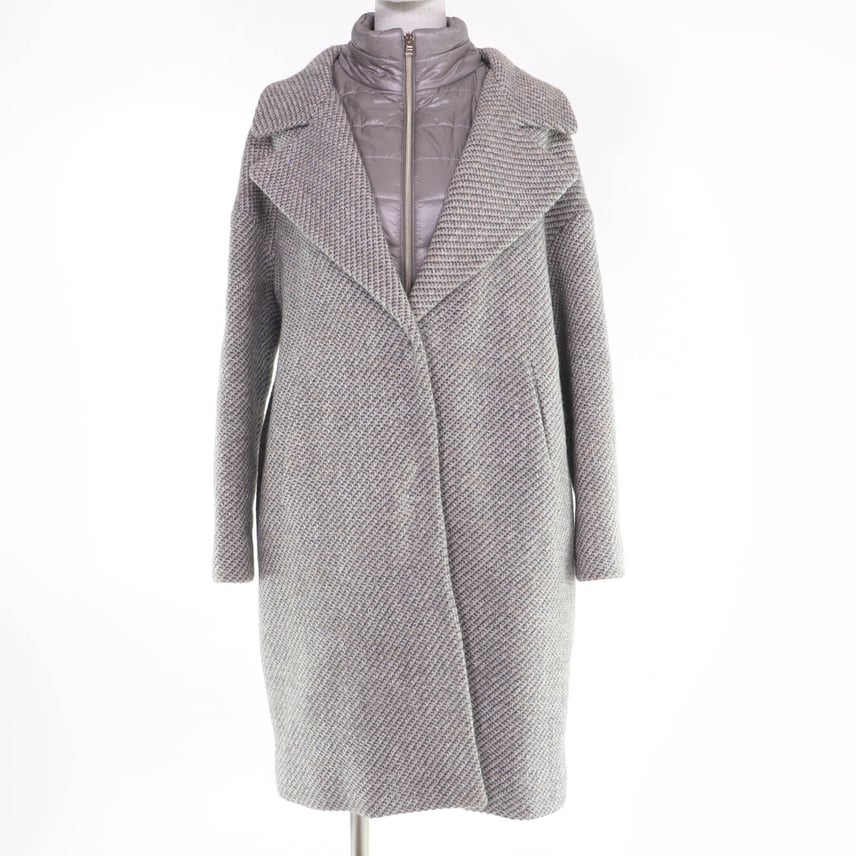 B (目立った傷や汚れなし)】美品 ヘルノ チェスターコート グレー系 B (目立った傷や汚れなし)】美品 ヘルノ チェスターコート グレー系