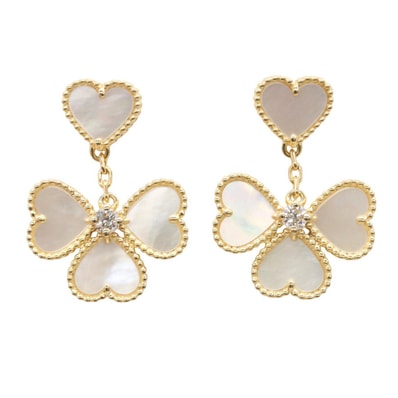 ヴァンクリーフ&アーペル Van Cleef & Arpels スウィートアルハンブラ エフィヤージュ マザオブパール ピアス ジュエリー K18(イエローゴールド) マザーオブパール レディース ゴールド系 / ホワイト系