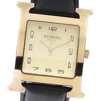★箱・保 エルメス Hウォッチ HH1.801 クォーツ メンズ 【中古】