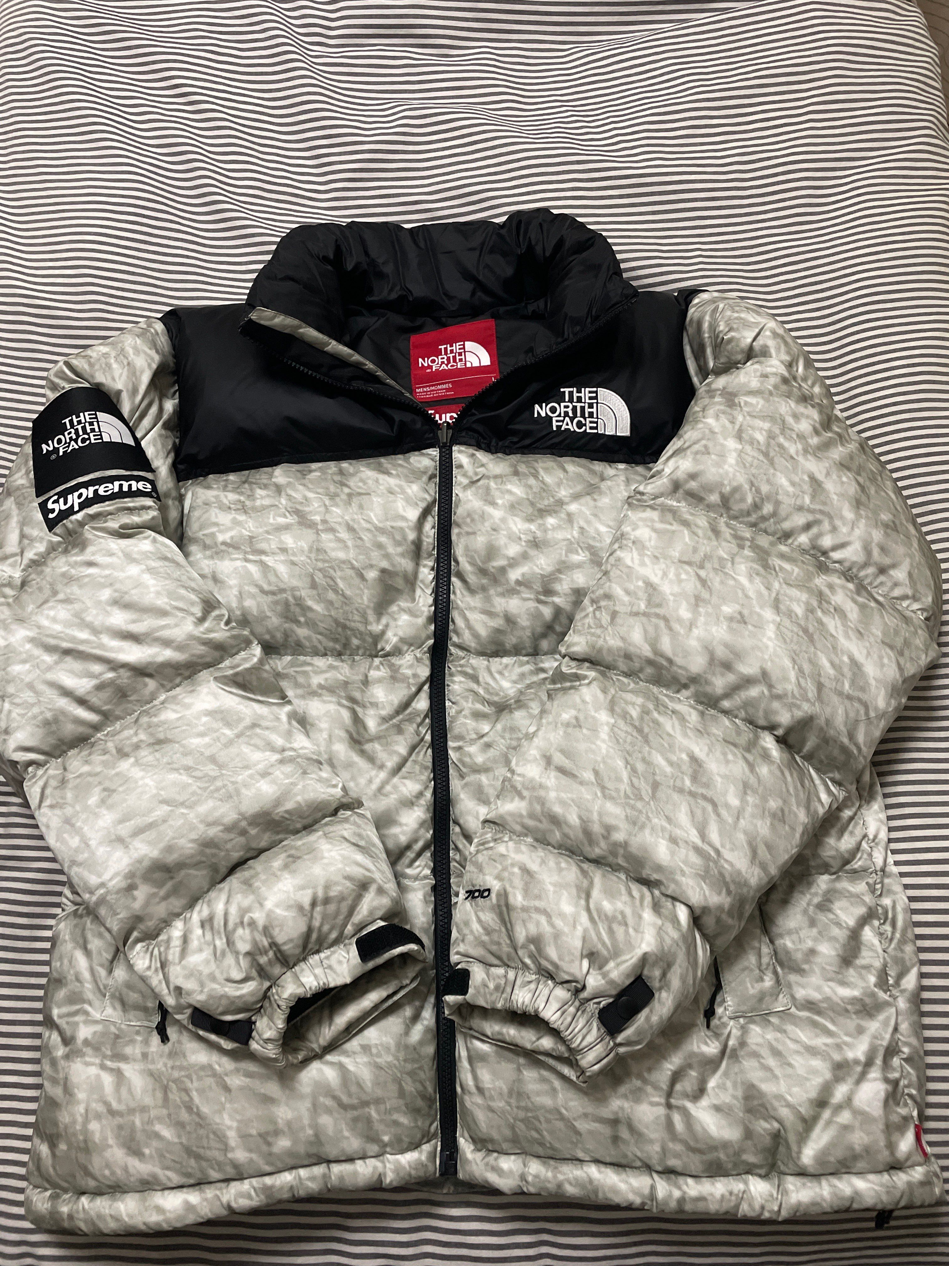 Supreme x The North Face Nuptse Jacket "White Paper Print"