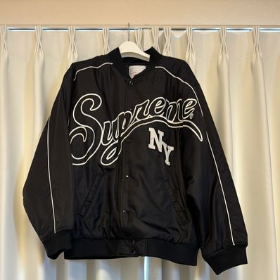 Supreme Contrast Script Varsity Jacket "Black"