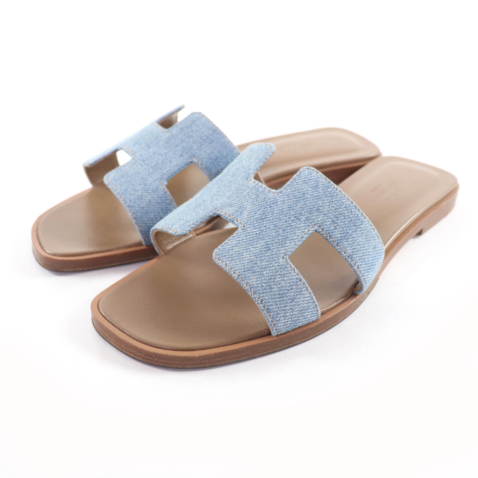 美品 エルメス サンダル オラン インディゴ レディース 36