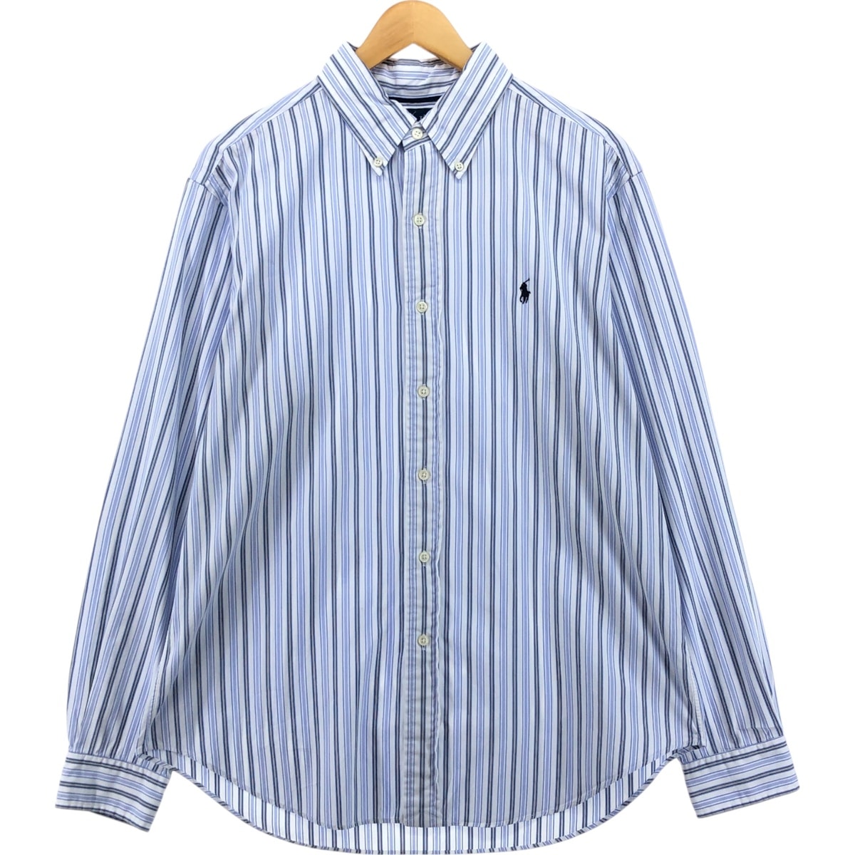 古着 ラルフローレン Ralph Lauren CLASSIC FIT 長袖 ボタンダウンストライプシャツ メンズL相当/eaa473753
