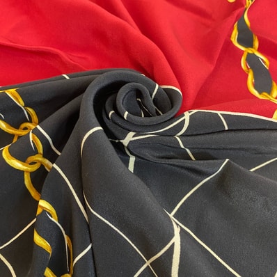 シャネル CHANEL スカーフ バッグ柄 マトラッセ ブラック