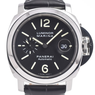パネライ PANERAI PAM00104 ルミノールマリーナ スモールセコンド デイト ブラック 自動巻き メンズ 良品 箱付き 腕時計 H#147715