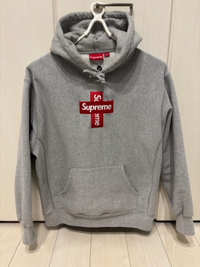 Supreme Cross Box Logo Hooded Sweatshirt "Grey"