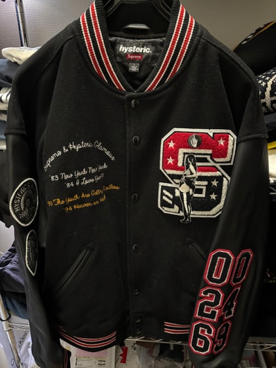 Supreme x HYSTERIC GLAMOUR Varsity Jacket "Black"