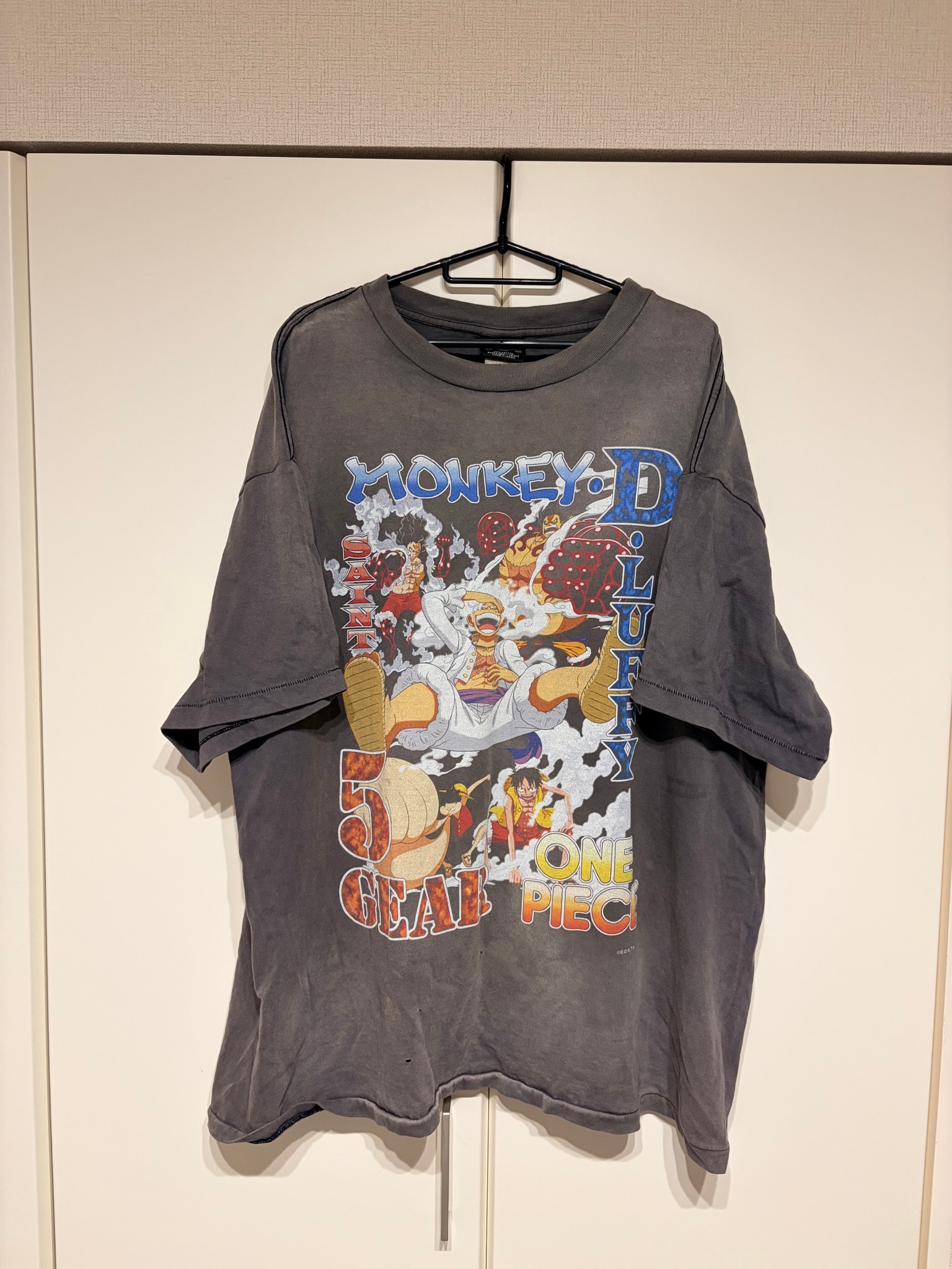 SAINT Mxxxxxx x ONE PIECE OP_SS T-Shirt/Luffy "Black"
