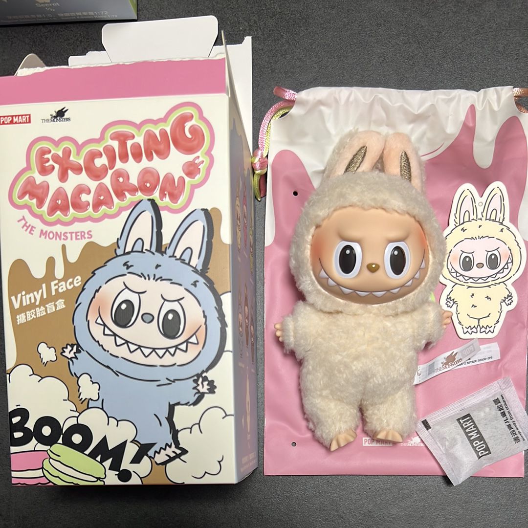 POP MART THE MONSTERS (LABUBU) Exciting Macaron Plush Series SOYMILK