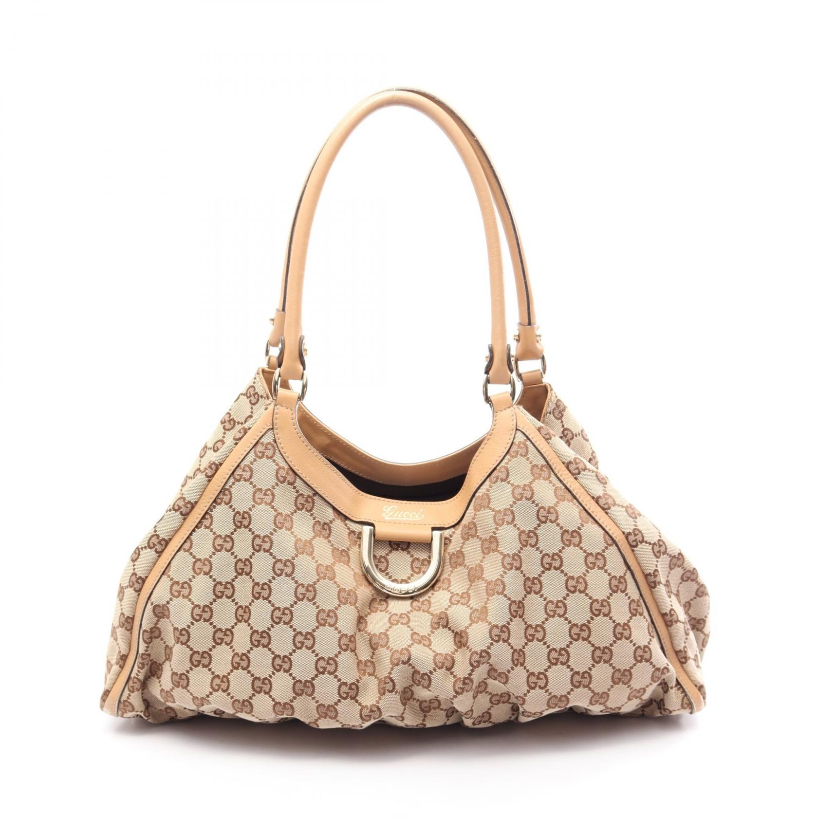 グッチ GUCCI アビー GGキャンバス ショルダーバッグ バッグ キャンバス レザー レディース ベージュ系 / ブラウン系 189835 【中古】