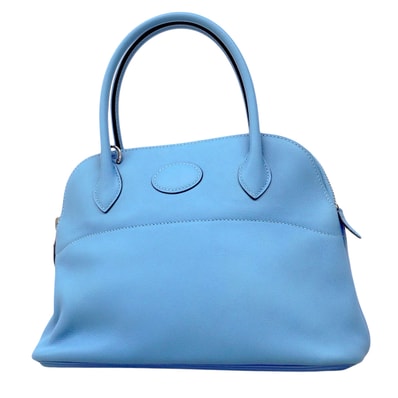 ★SALE【6fa1899】エルメス ハンドバッグ ボリード27 スイフト セレスト シルバー金具 T刻印【中古】レディース