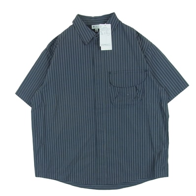 Goldwin ゴールドウィン 26SS GZ56105 Reflective Striped Shirt レトロ リフレクティブ ショート スリーブ 半袖 シャツ チャコール系 DEEP CHARCOAL XL 4【極上美品】【中古】