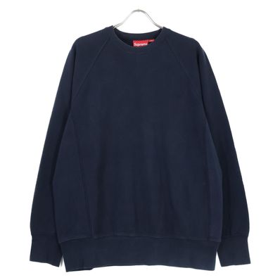 シュプリーム ネイビー クルーネック スウェット L