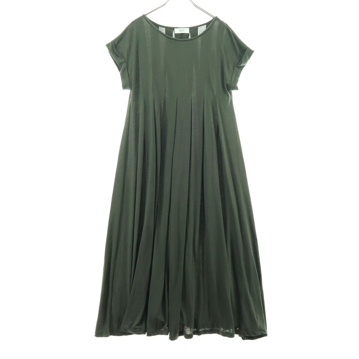 美品 BEAMS HEART ビームスハート 半袖 ロングワンピース グリーン