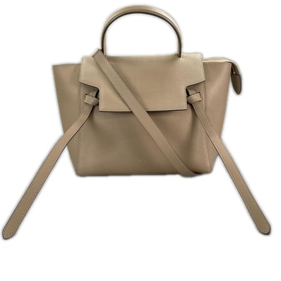 美品 CELINE セリーヌ ベルトバッグ 189103ZVA ハンドバッグ グレインカーフレザー ベージュ レディース【中古】