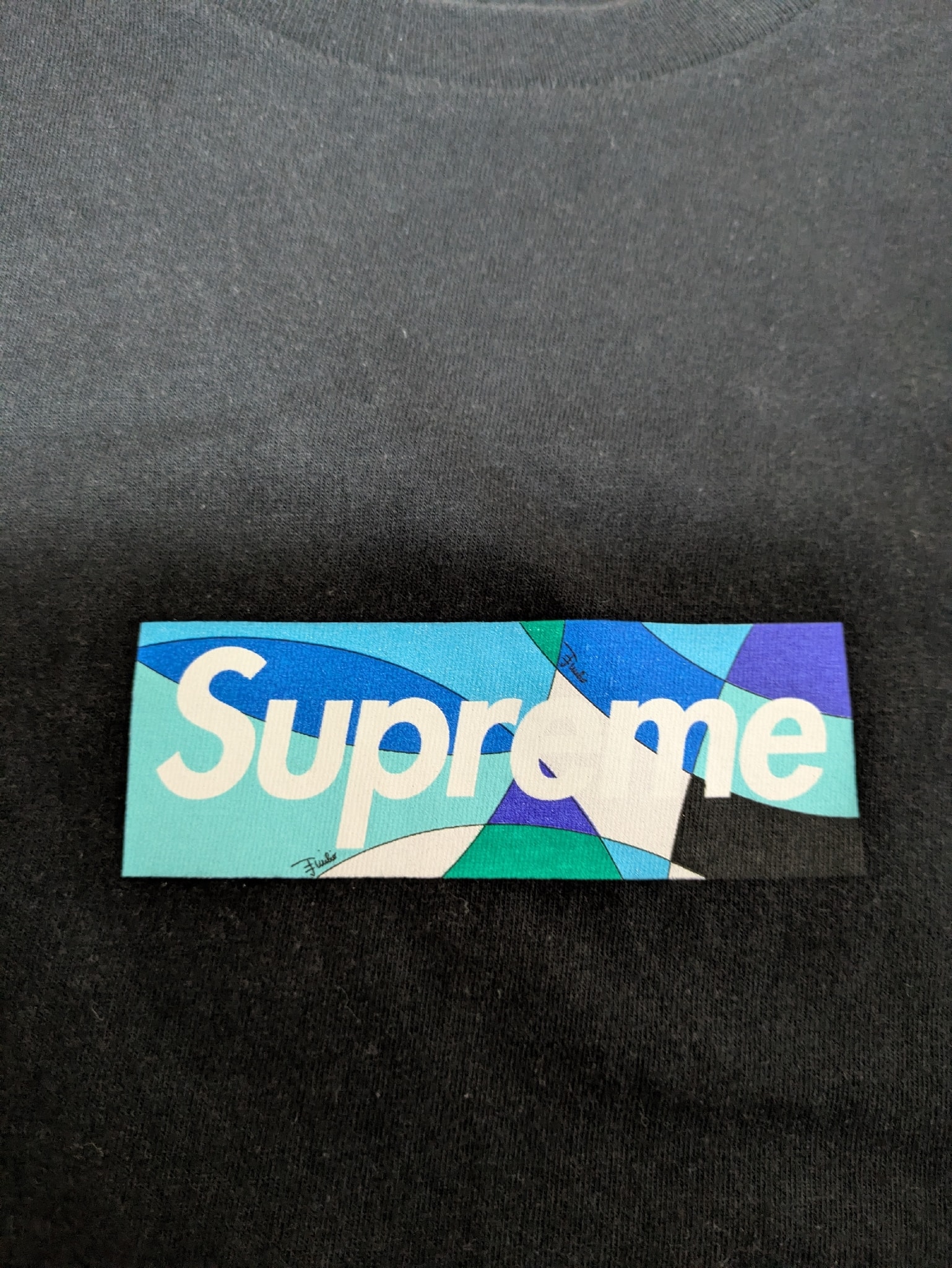 Supreme x Emilio Pucci Box Logo Tee "Black/Blue"