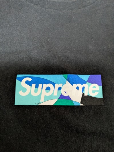 Supreme x Emilio Pucci Box Logo Tee "Black/Blue"