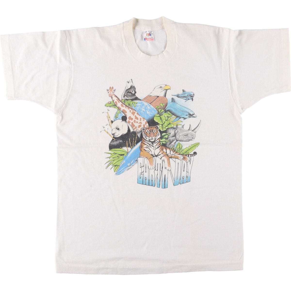 古着 90年代 フルーツオブザルーム FRUIT OF THE LOOM アニマル柄 アニマルTシャツ USA製 メンズL相当 ヴィンテージ/eaa542227