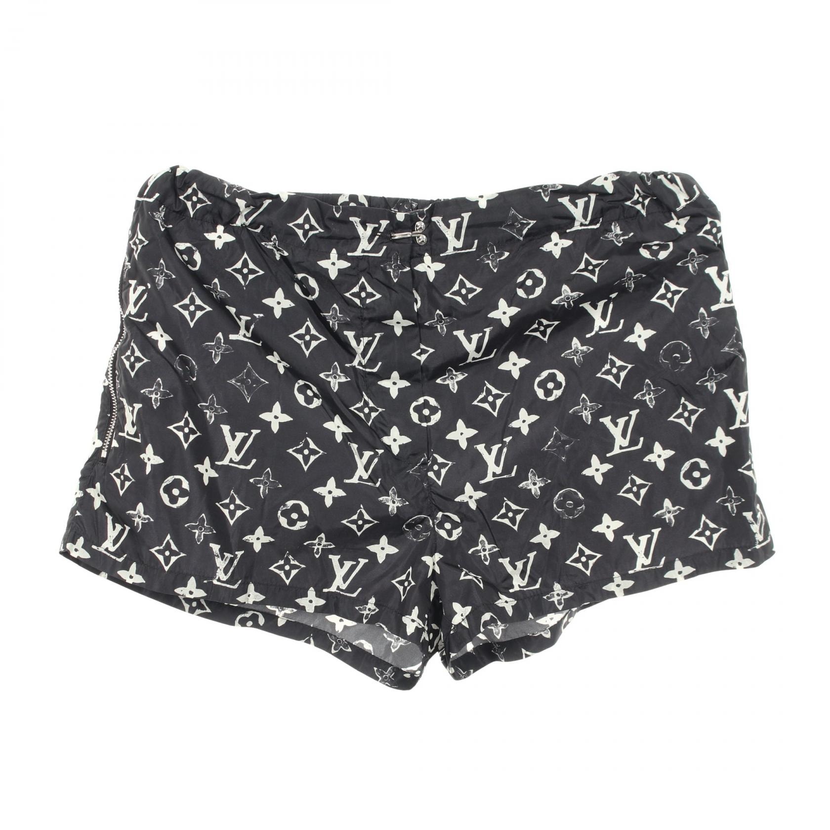 ルイ・ヴィトン LOUIS VUITTON モノグラム ショートパンツ パンツ 衣料品 ボトムス ナイロン レディース ブラック系 / ホワイト系 RW201W DFU FIPA12 【中古】
