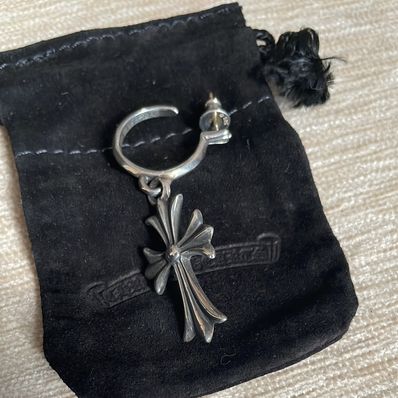 Chrome Hearts Hoop CH Cross Earrings "Silver"