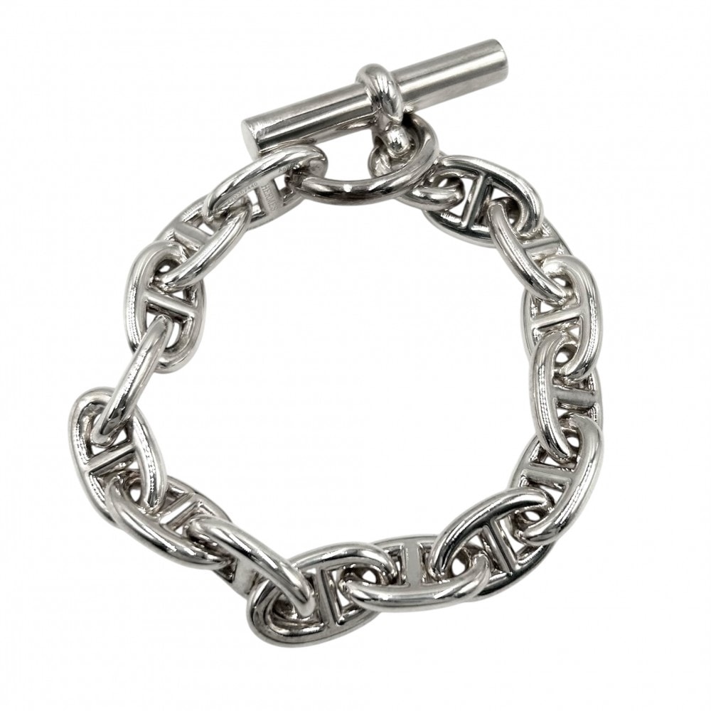 HERMES エルメス ブレスレット シェーヌダンクルMM アクセサリー ジュエリー 15コマ シルバー シルバー925 メンズ 約56.0g【中古品】