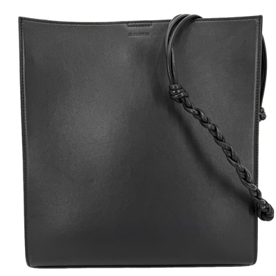 JIL SANDER ジルサンダー ショルダーバッグ タングル ミディアム TANGLE レザー ブラック 黒 シルバー金具 ユニセックス【中古品】