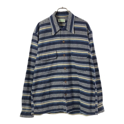 SUGAR CANE シュガーケーン 東洋エンタープライズ ボーダー 長袖 コットンシャツ LARGE ブルー系