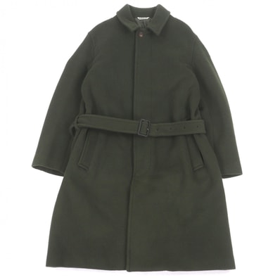 美品 オーラリー ステンカラーコート グリーン メンズ