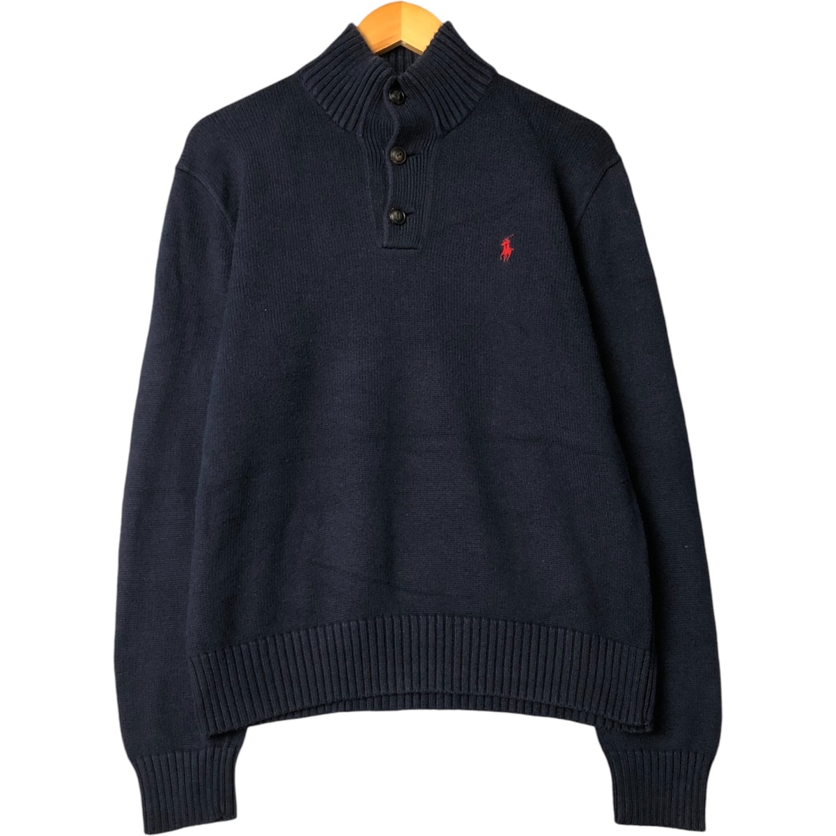 古着 ラルフローレン Ralph Lauren POLO RALPH LAUREN コットンニットハーフボタンセーター メンズM相当/eaa434139