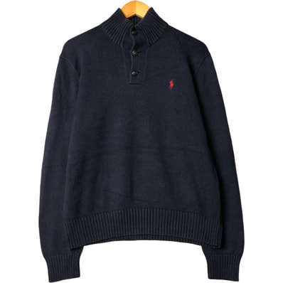 古着 ラルフローレン Ralph Lauren POLO RALPH LAUREN コットンニットハーフボタンセーター メンズM相当/eaa434139
