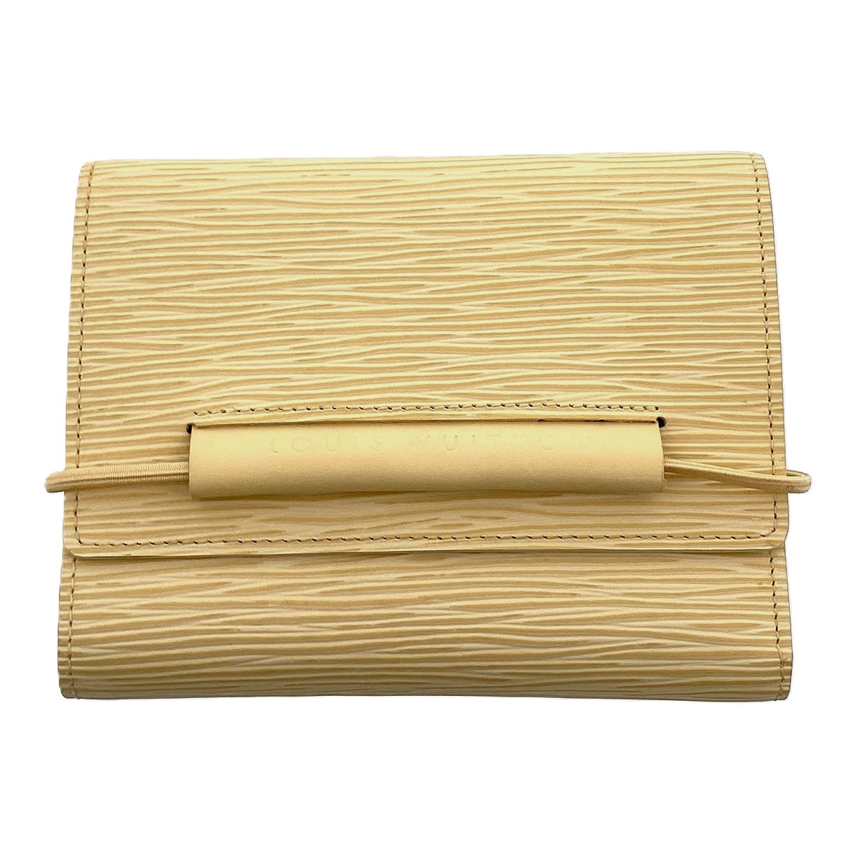 LOUIS VUITTON ルイ・ヴィトン ポルトフォイユ ポルトモネ エラスティック 三つ折り財布 M6346A エピレザー イエロー  レディース【中古】