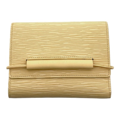 LOUIS VUITTON ルイ・ヴィトン ポルトフォイユ ポルトモネ エラスティック 三つ折り財布 M6346A エピレザー イエロー レディース【中古】