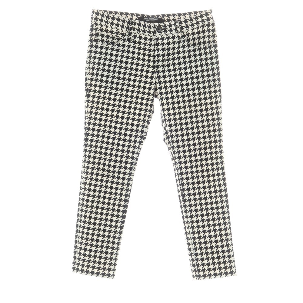 【中古】ジュンヤワタナベ コムデギャルソン JUNYA WATANABE COMME des GARCONS 2010年春夏 ストレッチ ポリエステル ハウンドトゥース 5ポケットパンツ ブラックxホワイト【サイズS】【レディース】