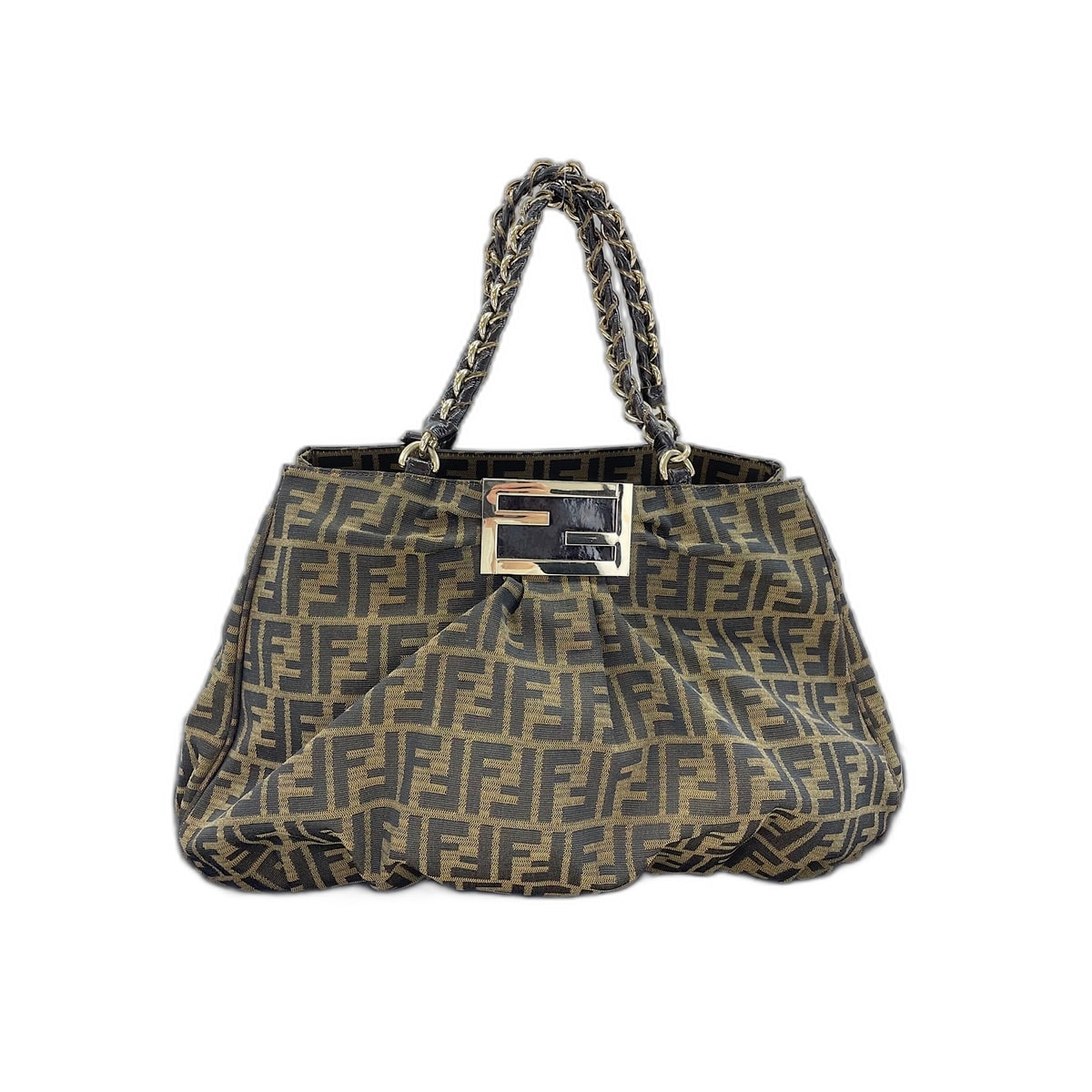 フェンディ FENDI キャンバス ミア ショルダーバッグ【中古】