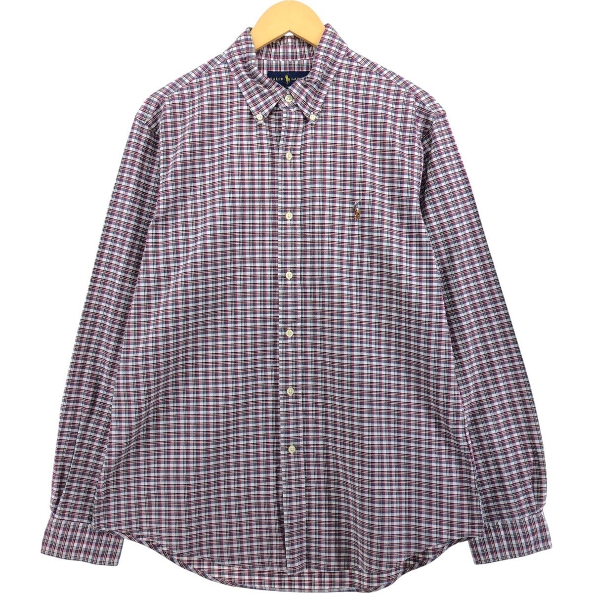 古着 ラルフローレン Ralph Lauren CUSTOM FIT 長袖 ボタンダウンチェックシャツ メンズL相当/eaa568731