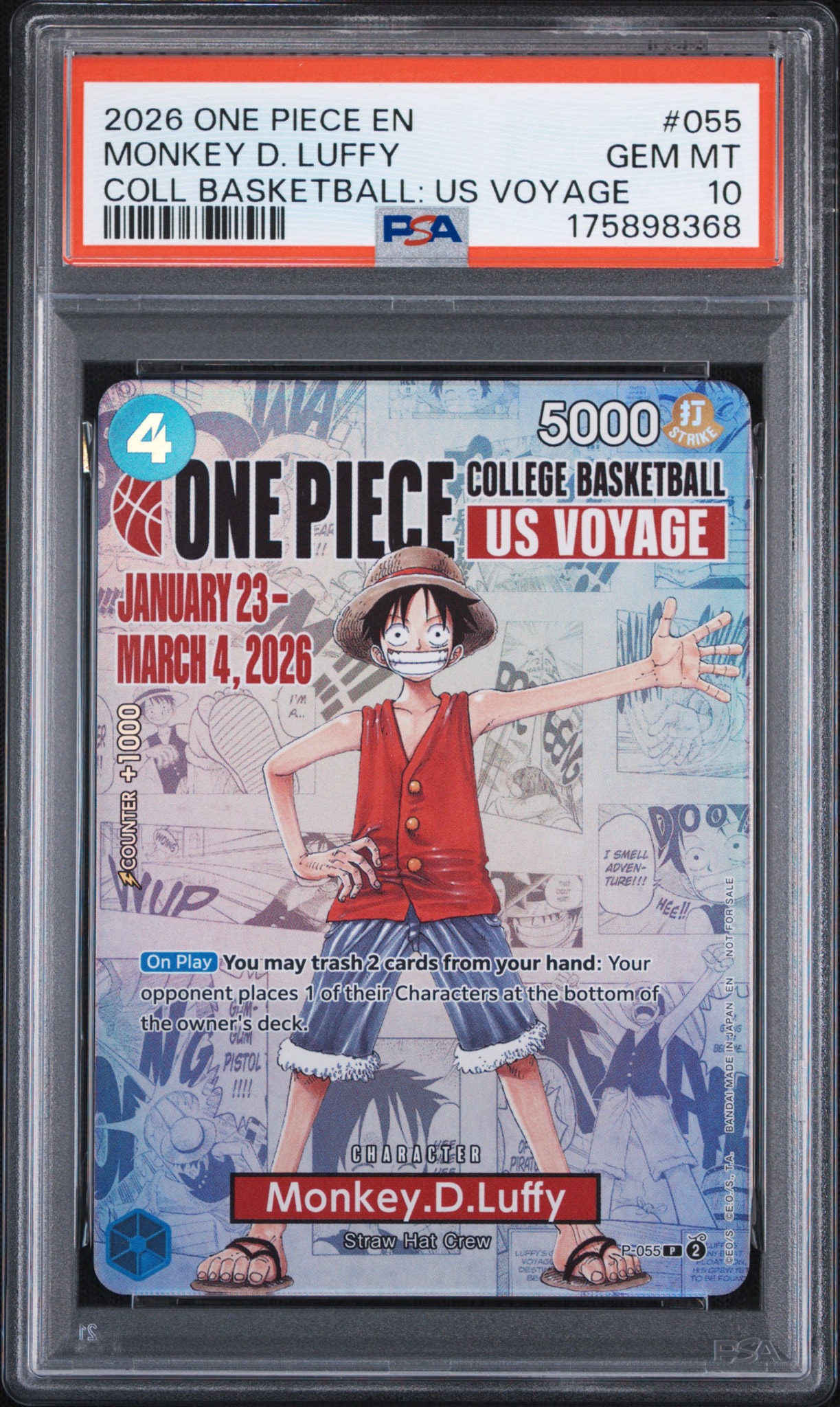 PSA10】モンキー・D・ルフィ：P (開封済) [P-055]【英語版