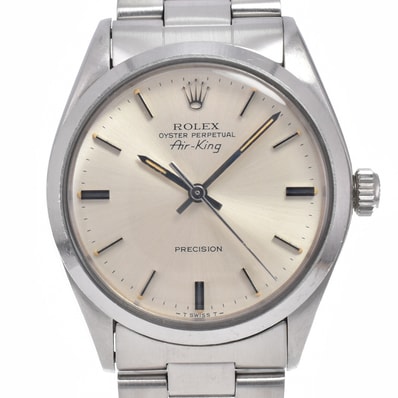 ロレックス ROLEX 5500 ヴィンテージ オイスターパーペチュアル エアキング Cal.1520 シルバー 自動巻き メンズ 良品 腕時計 I#150655