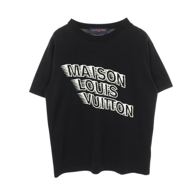 ルイ・ヴィトン LOUIS VUITTON メゾンロゴ ニット 半袖Tシャツ 衣料品 トップス コットン メンズ ブラック系 / ホワイト系 RM2129 HA0 HLN31W 【中古】