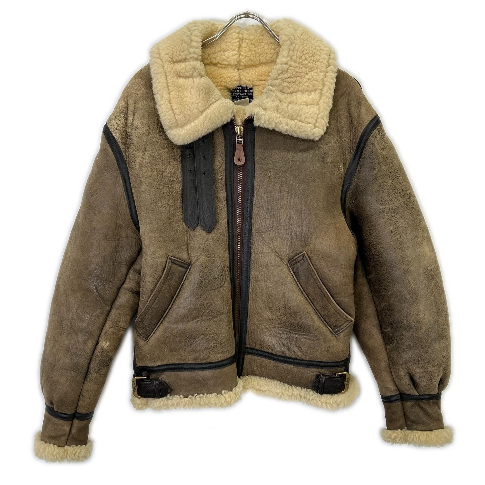 アヴィレックス ブラウン B-3 33H5595 ムートンフライトジャケット 36