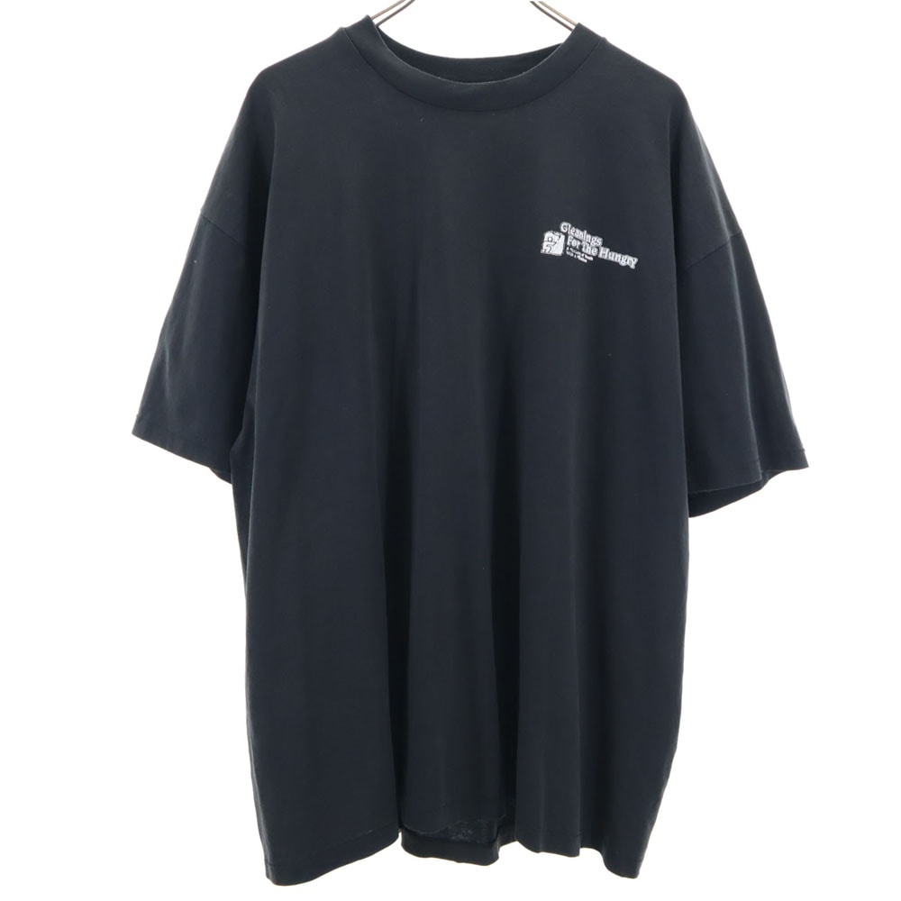 Hanes ヘインズ 80s USA製 半袖 シングルステッチ Tシャツ XXL ブラック ビックサイズ オールド ヴィンテージ