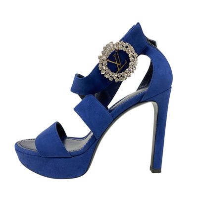 ルイヴィトン LOUIS VUITTON サンダル ビジュー 19年 ブルー