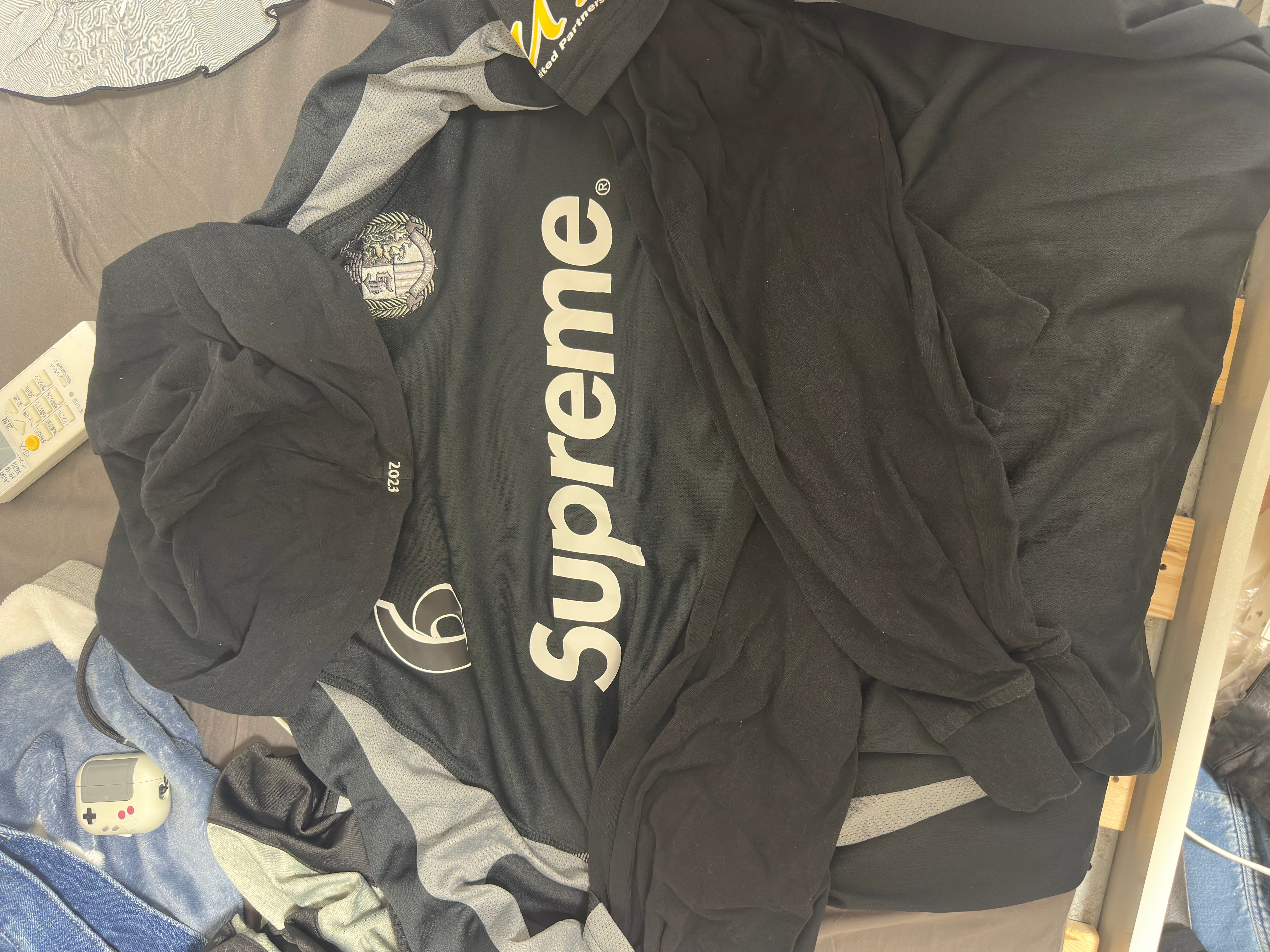 Supreme Hooded Soccer Jersey "Black"