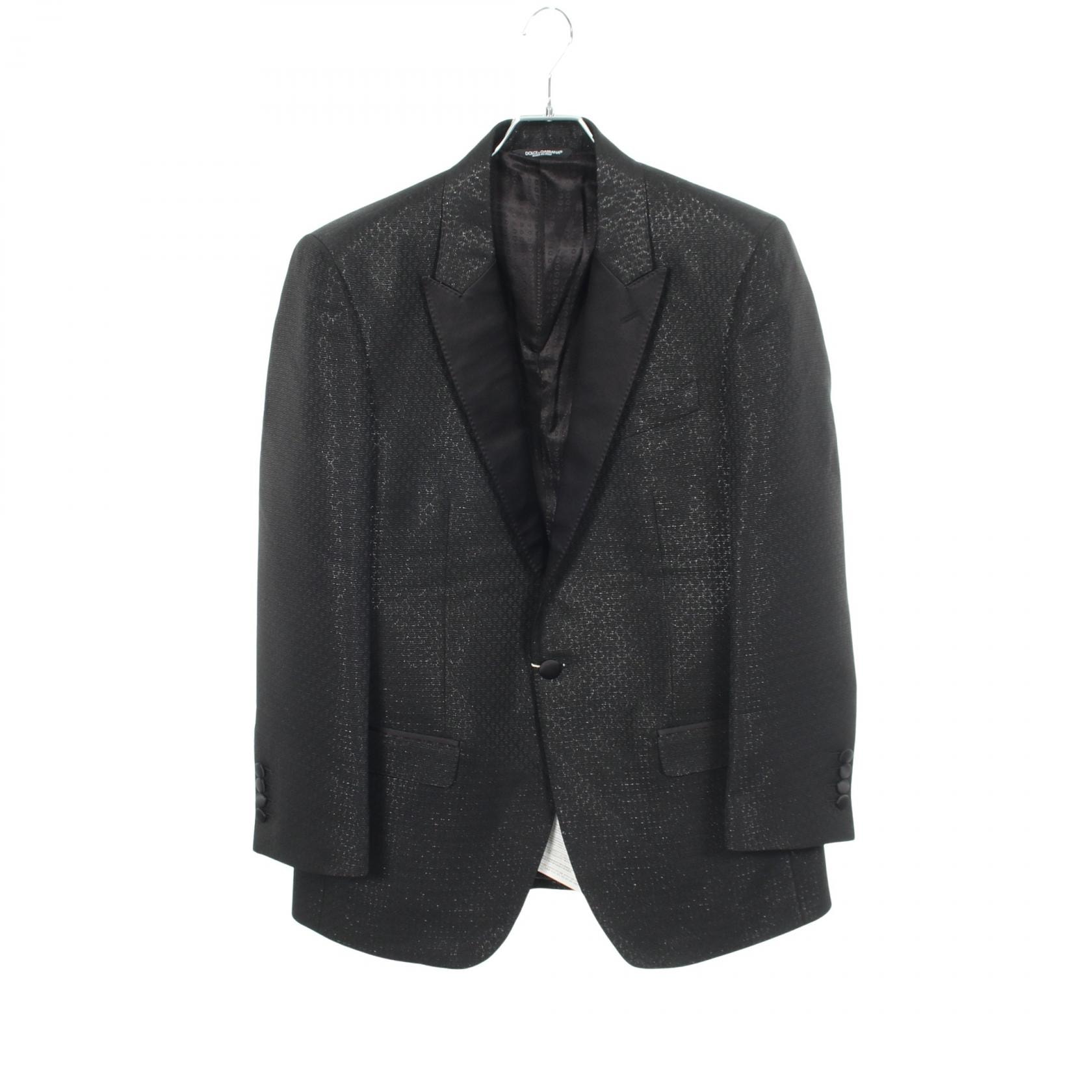 ドルチェアンドガッバーナ DOLCE & GABBANA MARTINI 総柄 テーラードジャケット 衣料品 アウター ウール シルク アセテート メンズ ブラック系 G2LL4T 【中古】