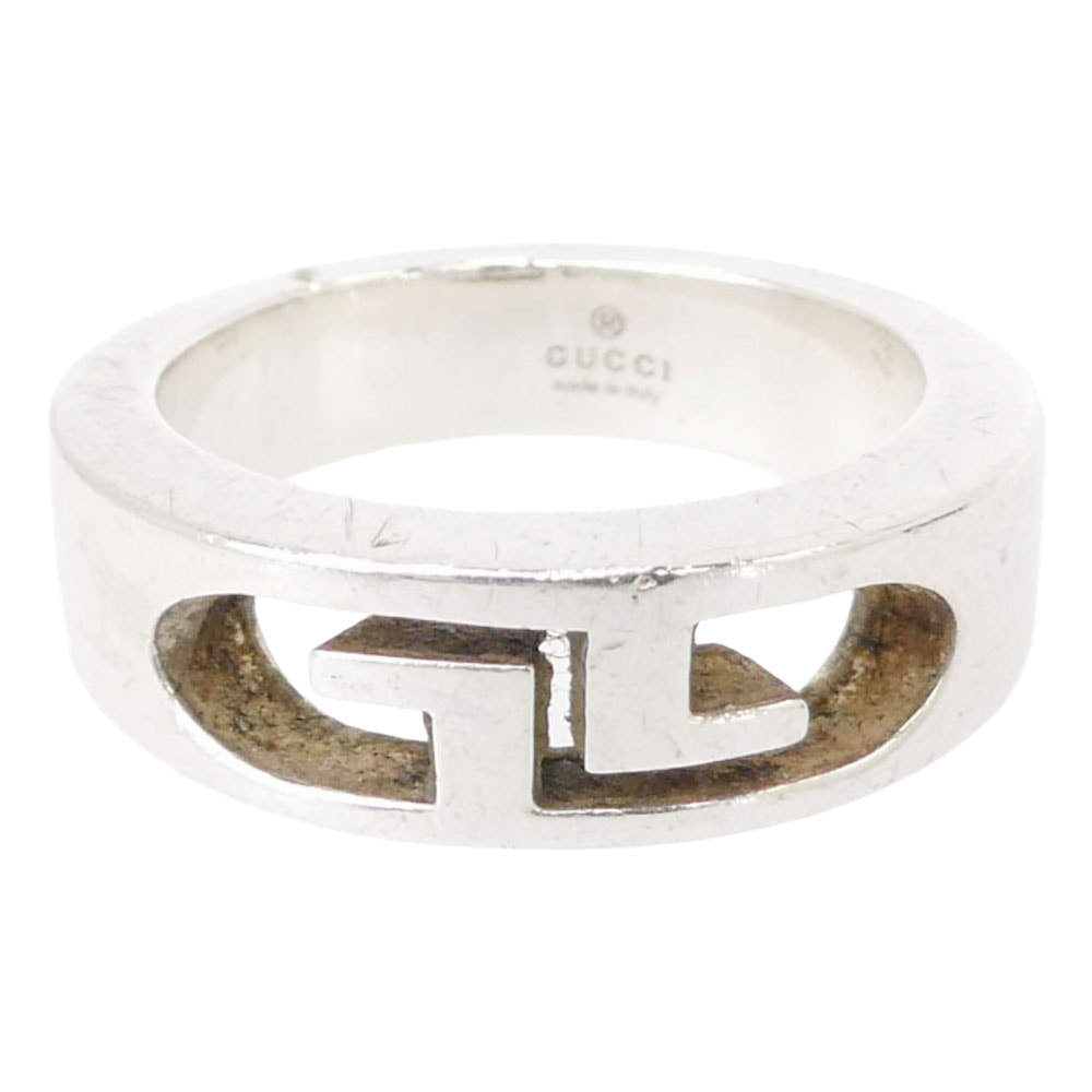 GUCCI グッチ リング GGロゴ インターロッキング リング 指輪 シルバー系 11.5号【中古】