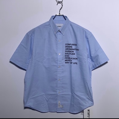 WTAPS BD 02 / LS コットン ヘリンボーン ブルー WTAPS BD 02 / LS WTAPS BD 02 / LS コットン ヘリンボーン ブルー WTAPS BD 02 / LS