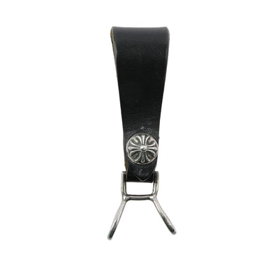 CHROME HEARTS クロムハーツ(原本無) その他アクセサリー BELT LOOP CRS クロスボールボタン レザー ベルトループ ブラック系 シルバー系【中古】