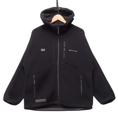 WIND AND SEA ウィンダンシー snow peak 品番 WAS-JK-21AM701 ポーラテック フード フリースジャケット ブラック サイズ L 正規品 / 54528