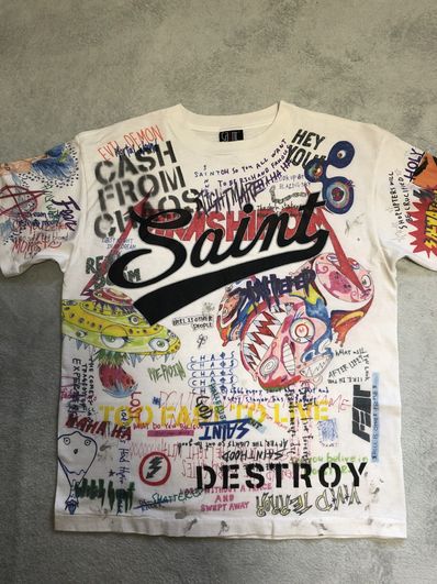 SAINT Mxxxxxx x TM Graff Tee "White"
