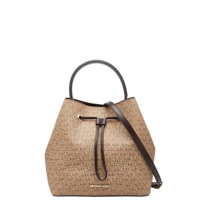マイケルコース MKシグネチャー ハンドバッグ ショルダーバッグ 2WAY ベージュ ブラウン PVC レザー レディース Michael Kors 中古