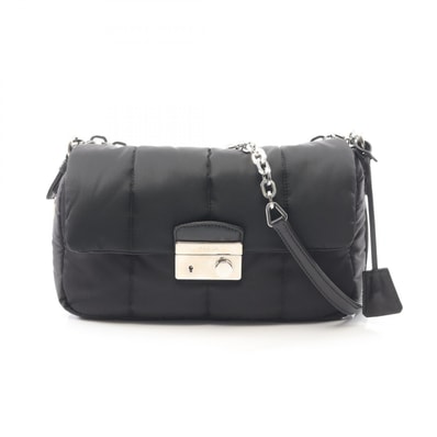 プラダ PRADA TESSUTO BOMBER ショルダーバッグ バッグ ナイロン レザー レディース ブラック系 BR5024 【中古】